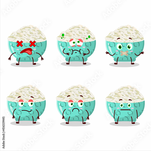 Risotto rice cartoon character with nope expression