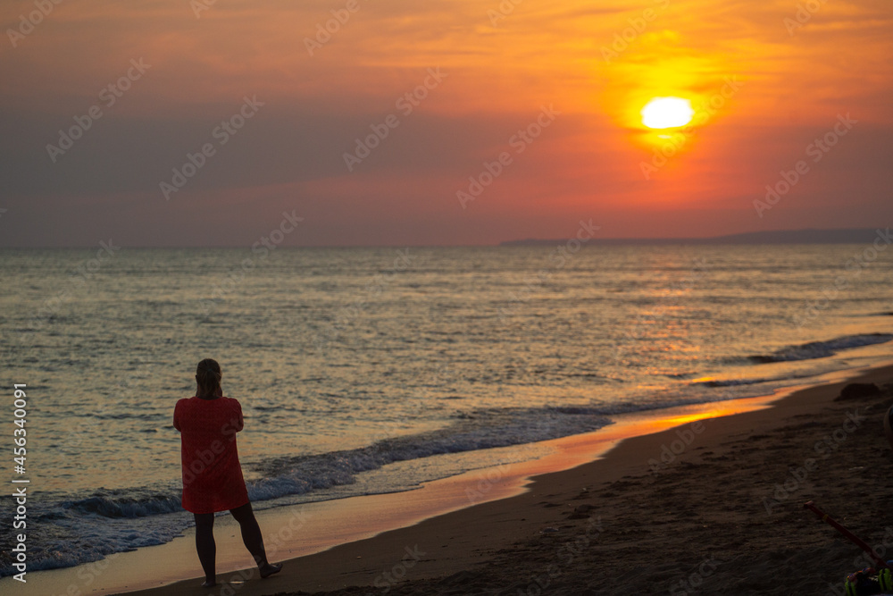 silhouette of a person on the beach silhouette of a person on the beach