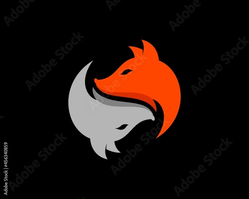 Two head fox with orange and silver colors