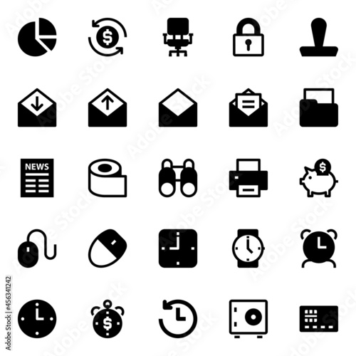Glyph icons for business, office & internet.