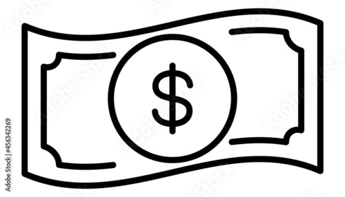 ドル　紙幣　ラインアイコン