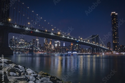 city bridge at night
