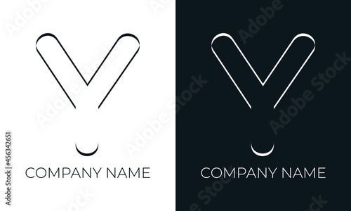 Initial letter y logo vector design template. Creative modern trendy y typography and black colors.