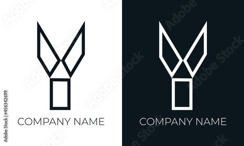 Initial letter y logo vector design template. Creative modern trendy y typography and black colors.