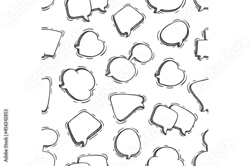 seamless pattern of speech bubbles or balloons on white background