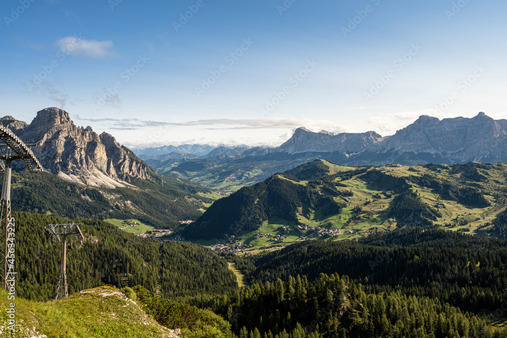 landscape scenery of the italian dolomites mountains in summer