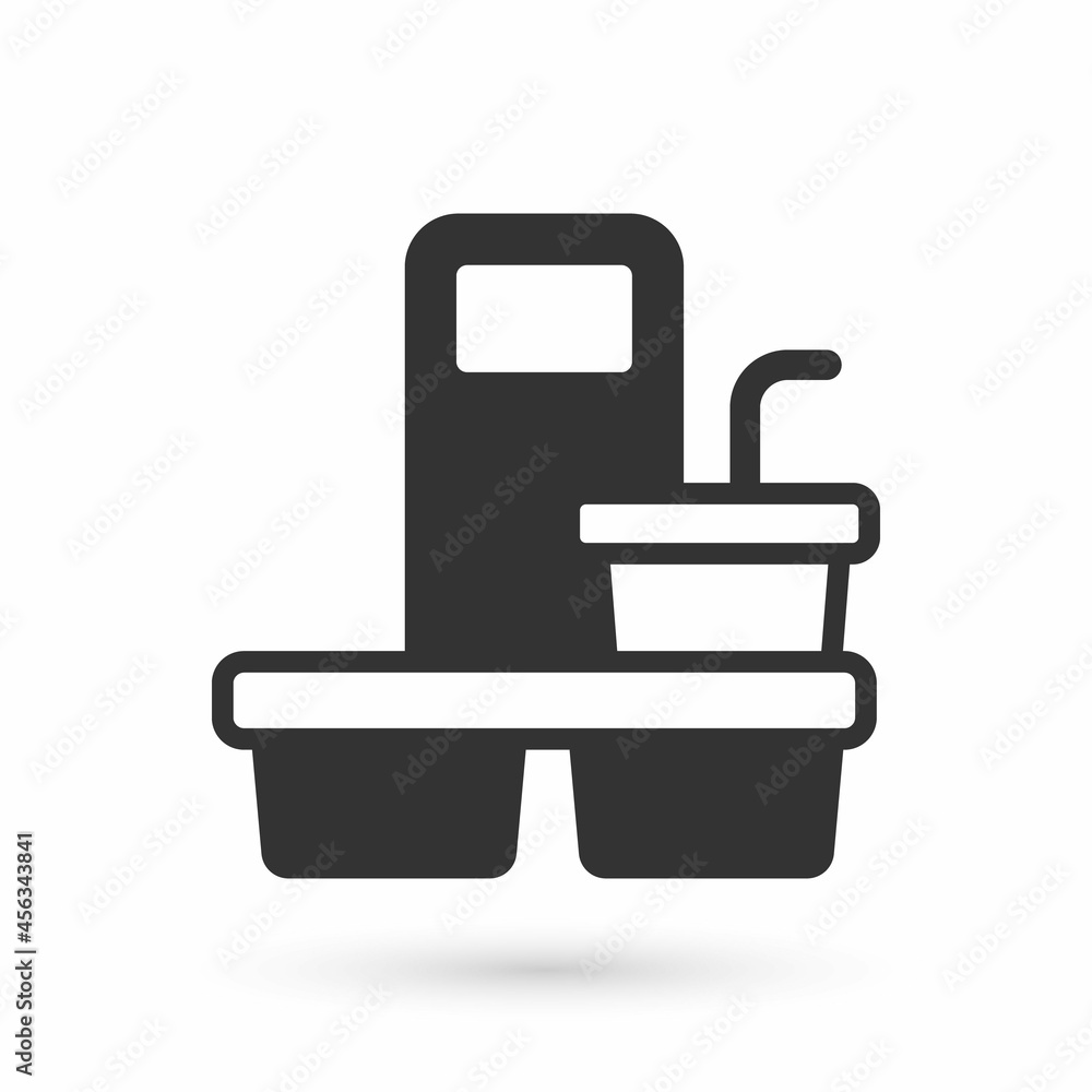 Grey Coffee cup to go icon isolated on white background. Vector Grey Coffee cup to go icon isolated on white background. Vector
