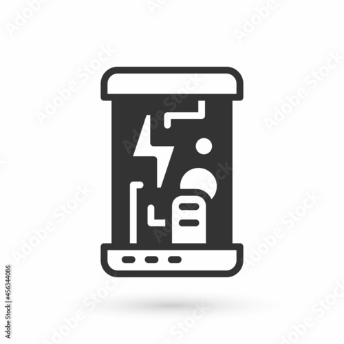 Grey Futuristic cryogenic capsules or containers icon isolated on white background. Cryonic technology for humans or cryogenic chamber. Vector