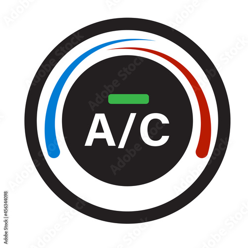 Car air condition button on white background. Air conditioner control sign. cold and warm symbol. flat style.