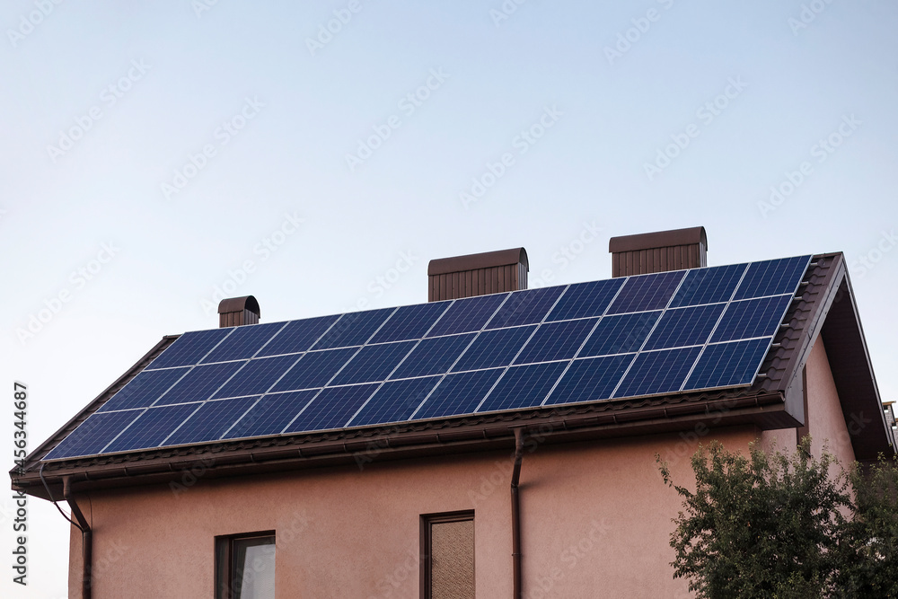 Solar panel house. House with solar panel energy Solar panel house. House with solar panel energy