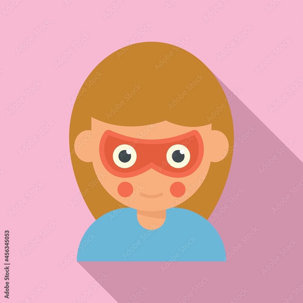 School face mask icon flat vector. Child paint School face mask icon flat vector. Child paint