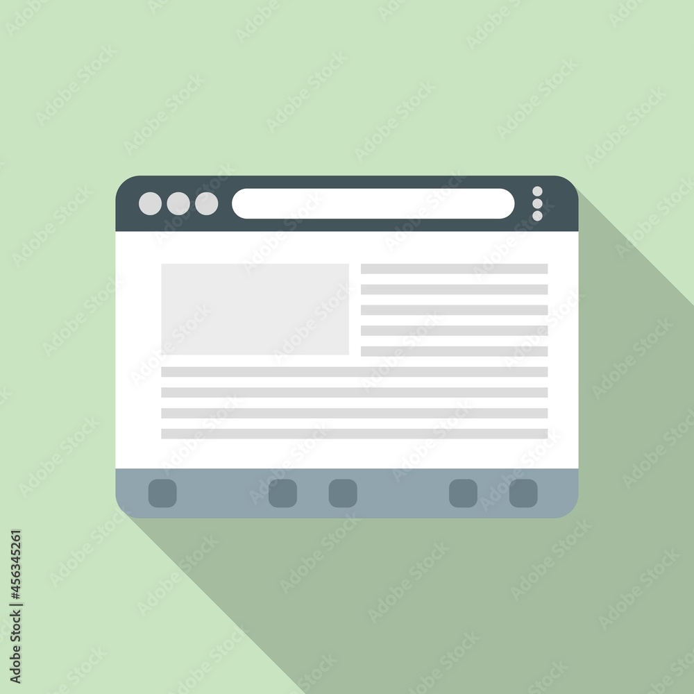 Website browser icon flat vector. Computer internet Website browser icon flat vector. Computer internet
