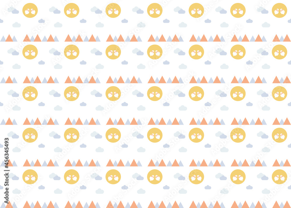 rabbit in the forest vector seamless pattern isolated on white background ep08 rabbit in the forest vector seamless pattern isolated on white background ep08