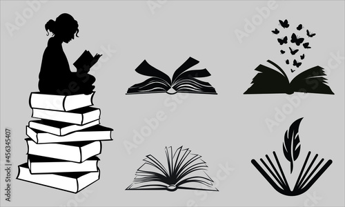 illustration of a person reading a book