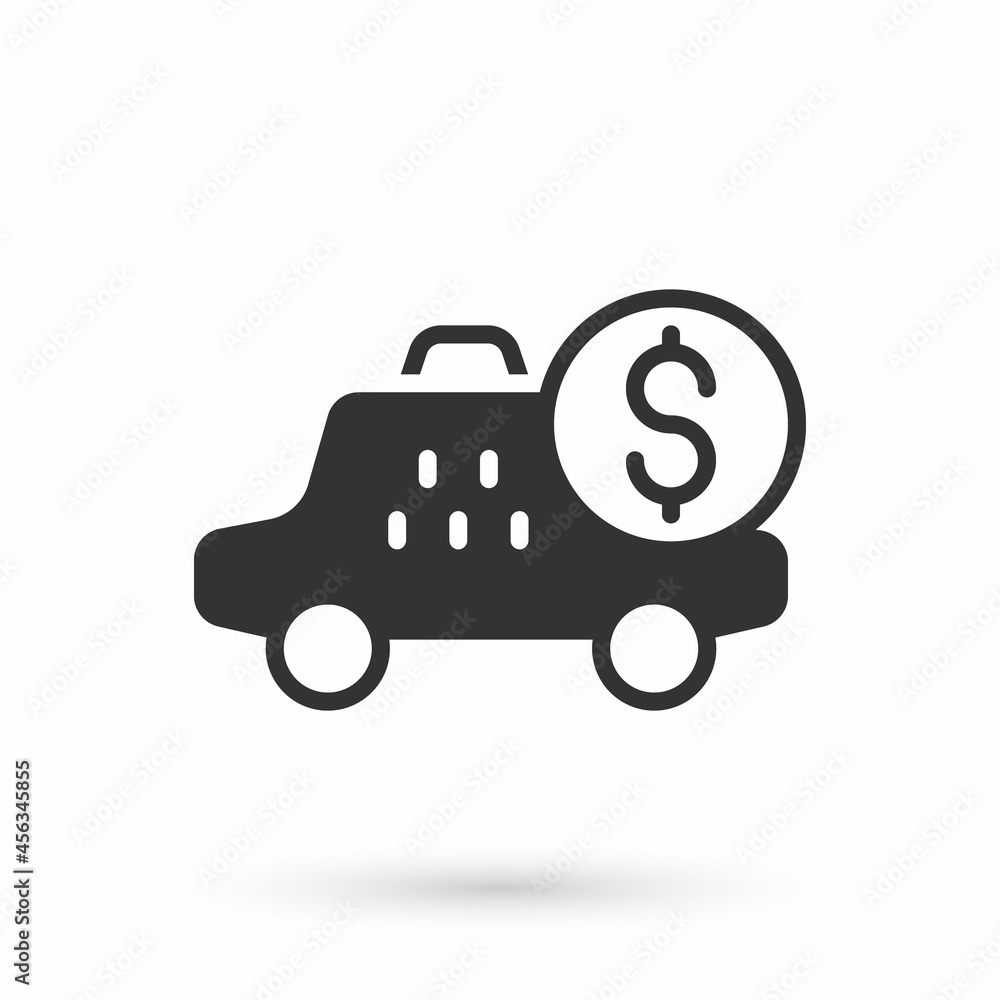 Grey Taximeter device icon isolated on white background. Measurement appliance for passenger fare in taxi car. Vector Grey Taximeter device icon isolated on white background. Measurement appliance for passenger fare in taxi car. Vector