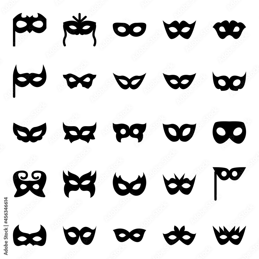 Glyph icons for carnival. Glyph icons for carnival.