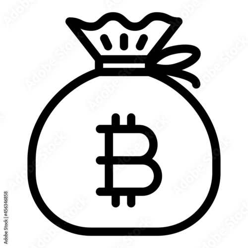 ビットコイン　袋　ベクターイラスト