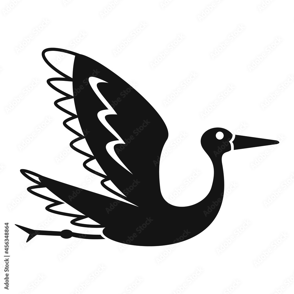 Obraz premium New stork icon simple vector. Fly bird