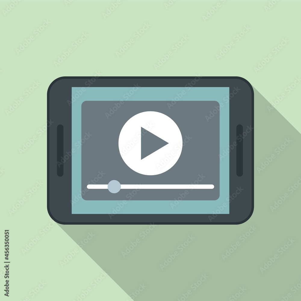 Video stream icon flat vector. Online live Video stream icon flat vector. Online live