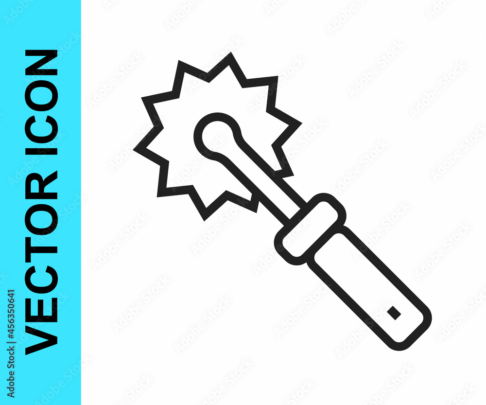 Black line Cutter roll for honey icon isolated on white background. Tool of the beekeeper. Vector Black line Cutter roll for honey icon isolated on white background. Tool of the beekeeper. Vector