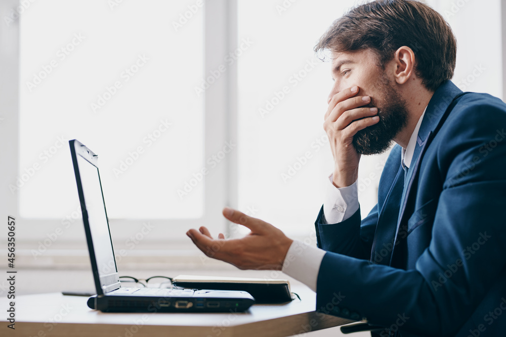 businessmen working for a laptop in the office emotions internet official businessmen working for a laptop in the office emotions internet official