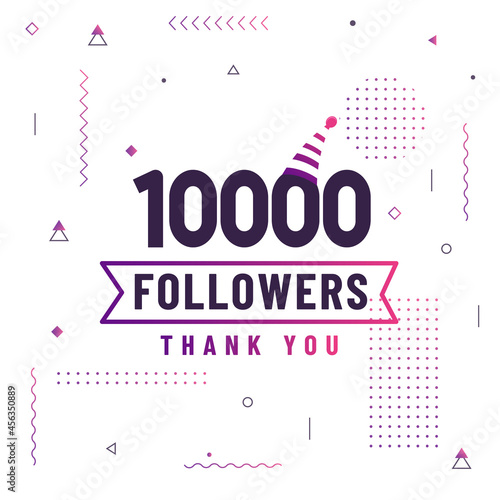 Thank you 10000 followers, 10K followers celebration modern colorful design.