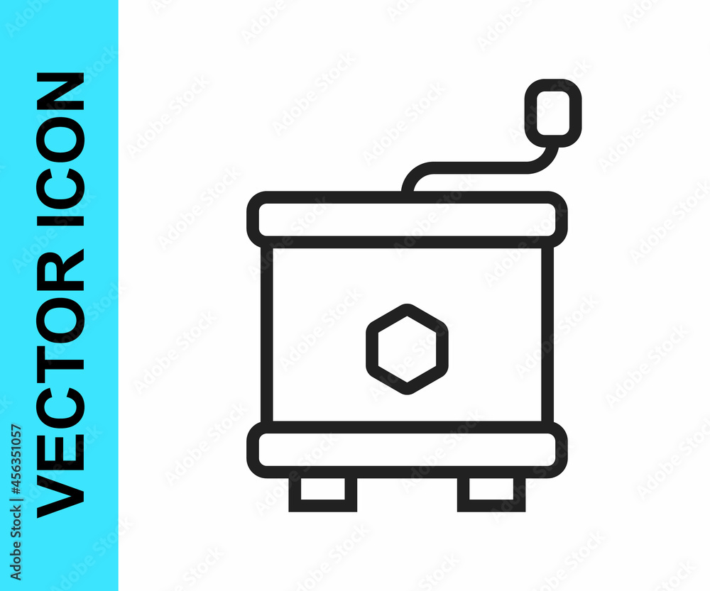 Black line Honey extractor icon isolated on white background. Mechanical device for honey extraction from honeycombs. Vector Black line Honey extractor icon isolated on white background. Mechanical device for honey extraction from honeycombs. Vector