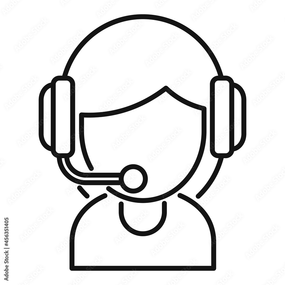 Girl streamer icon outline vector. Live stream Girl streamer icon outline vector. Live stream