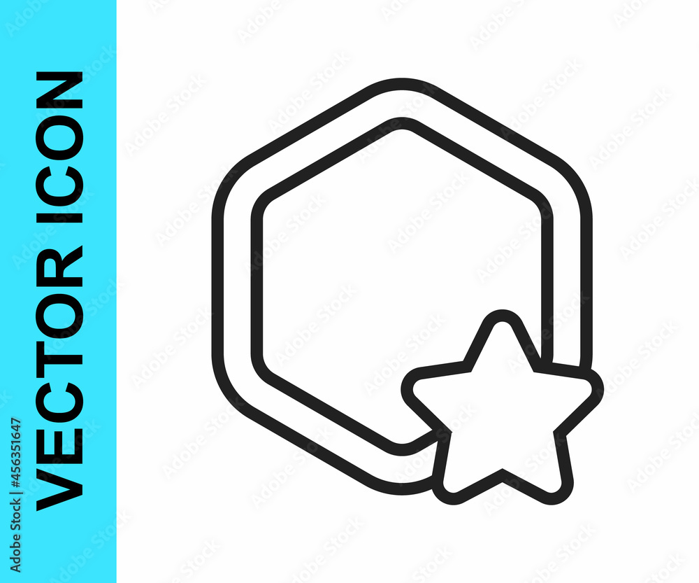 Black line Honeycomb icon isolated on white background. Honey cells symbol. Sweet natural food. Vector Black line Honeycomb icon isolated on white background. Honey cells symbol. Sweet natural food. Vector