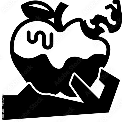 hand holding rotten apple icon