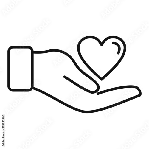 Trust keep love icon outline vector. Hand heart