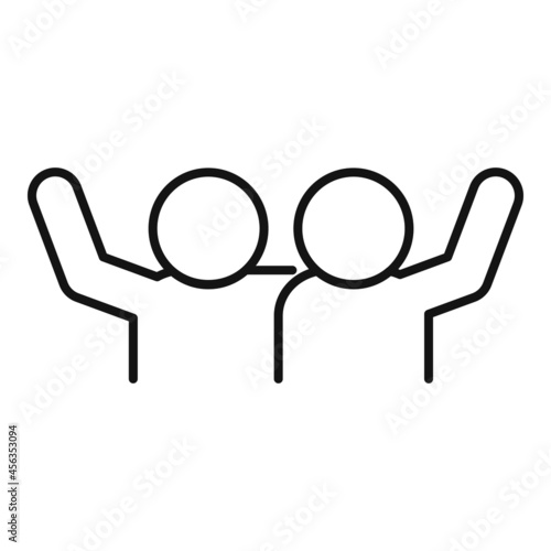 Trust salute icon outline vector. Deal hand