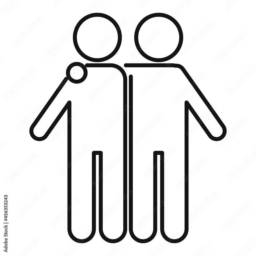 Together trust icon outline vector. Business partnership Together trust icon outline vector. Business partnership