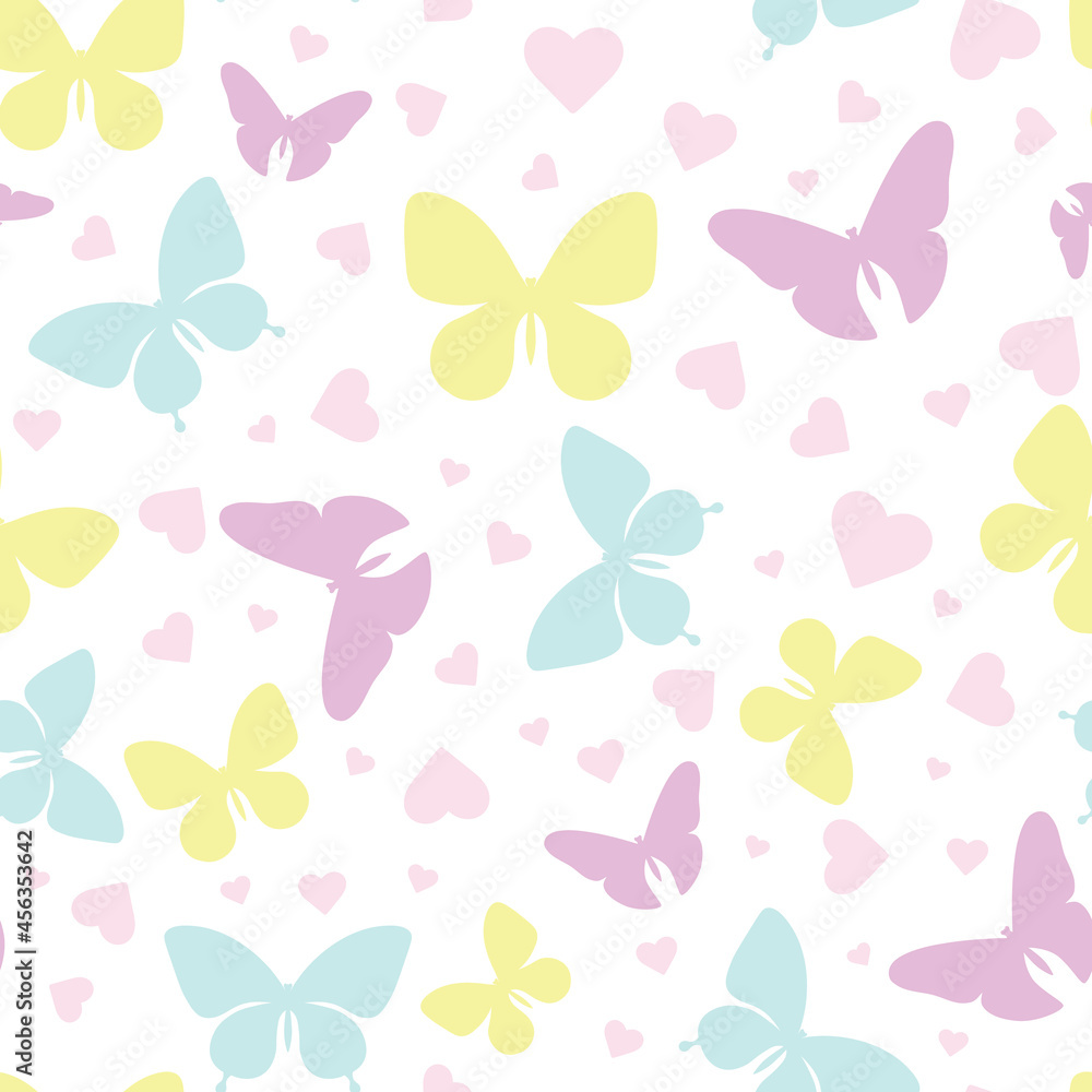 Vector butterfly seamless repeat pattern wallpaper, background with butterflies Vector butterfly seamless repeat pattern wallpaper, background with butterflies
