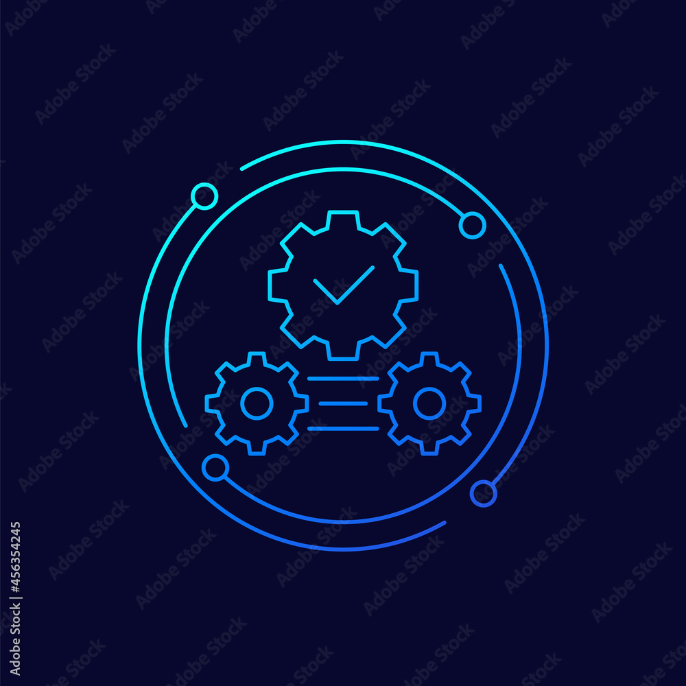 production and quality control line vector icon production and quality control line vector icon