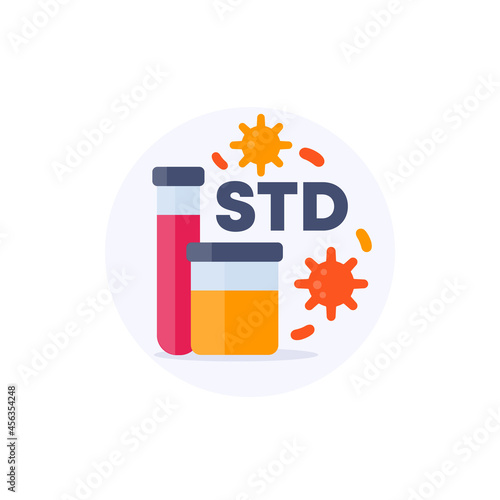 STD testing and diagnosis vector icon