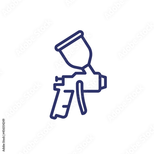 spray gun line icon on white