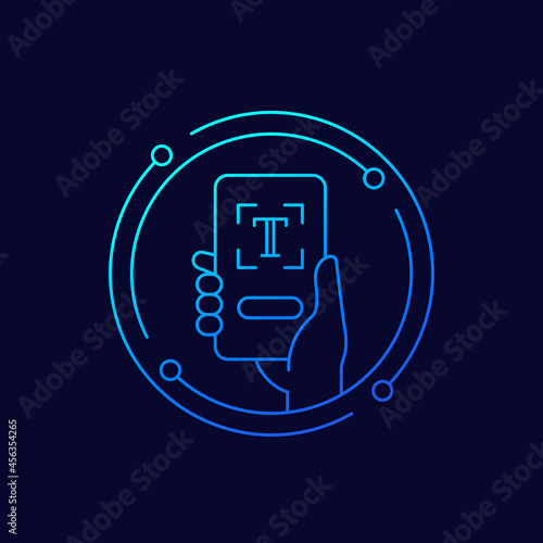text scan line icon with a smart phone