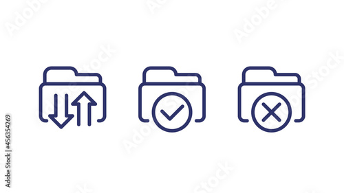 upload files to folder, backup line icons