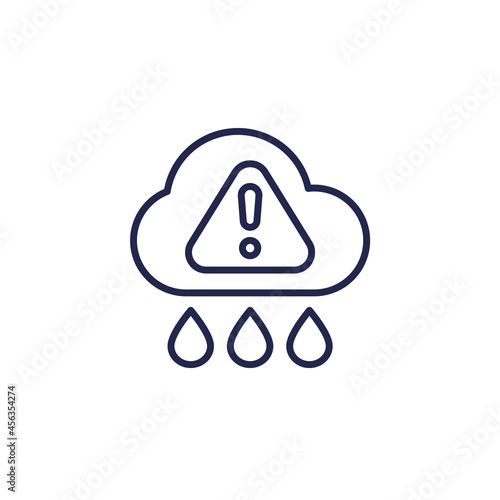 acid rain line icon on white