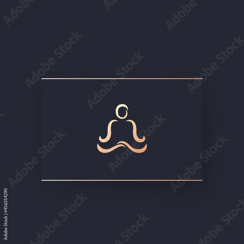 yoga logo on a card, vector design