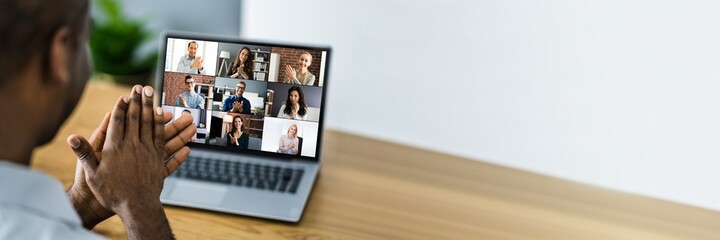 African Clapping In Virtual Video Conference Call