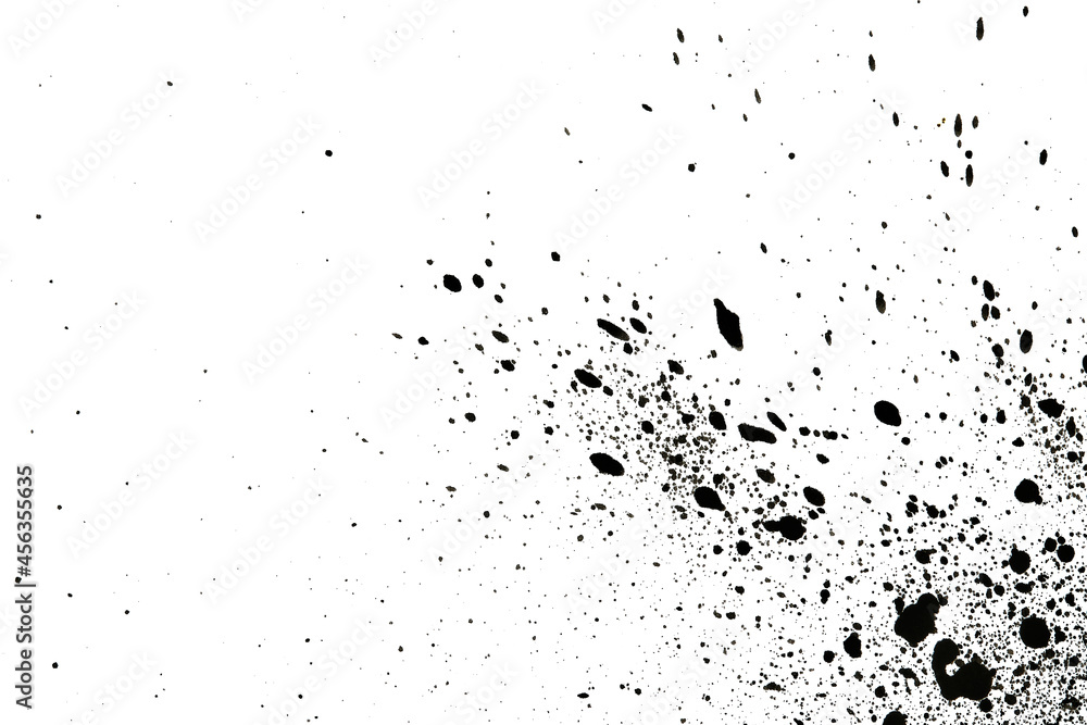 Obraz premium Ink Splash Pattern, Black Watercolor Splatter Background.