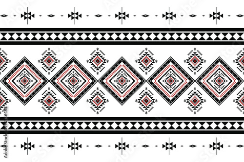 Geometric ethnic oriental seamless pattern traditional Design for background,carpet,wallpaper.clothing,wrapping,Batik fabric,Vector illustration.embroidery style - Sadu, sadou, sadow or sado