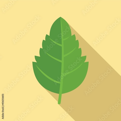 Aromatic basil leaf icon flat vector. Herb spice