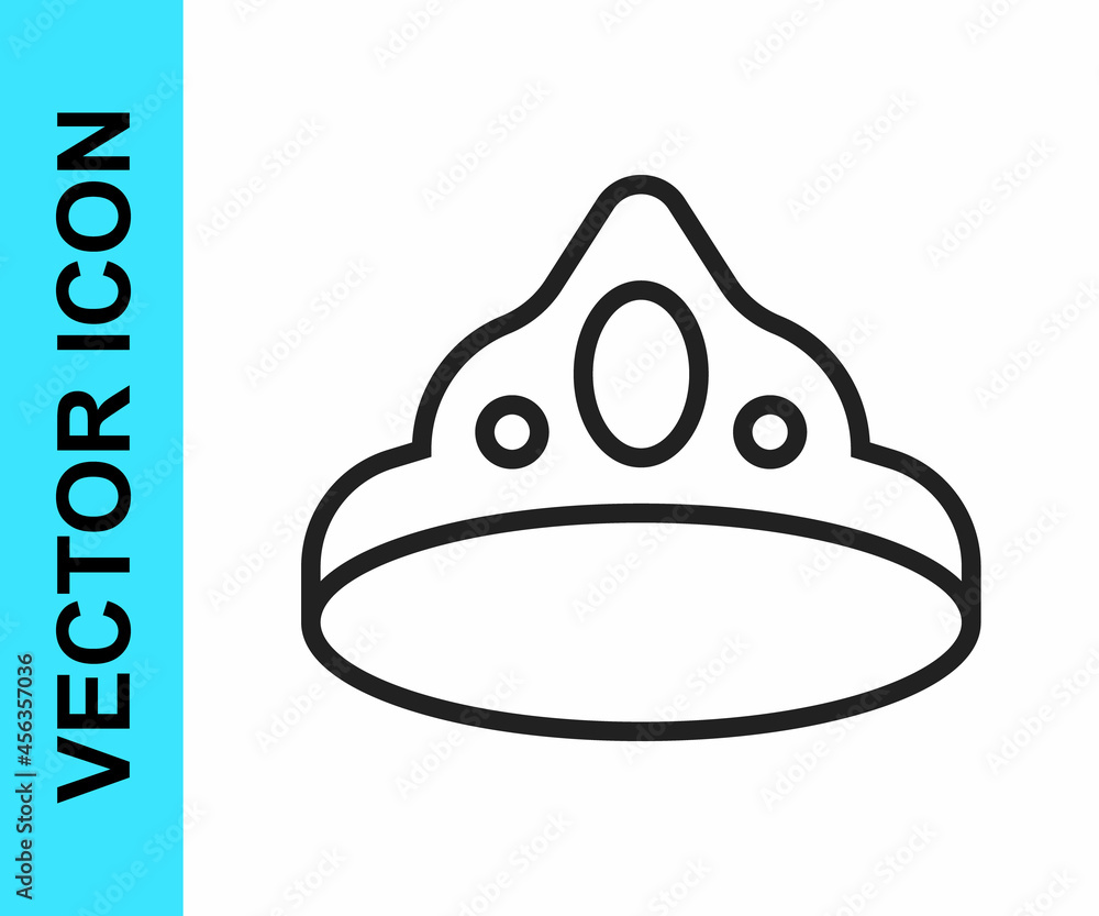 Black line King crown icon isolated on white background. Vector Black line King crown icon isolated on white background. Vector