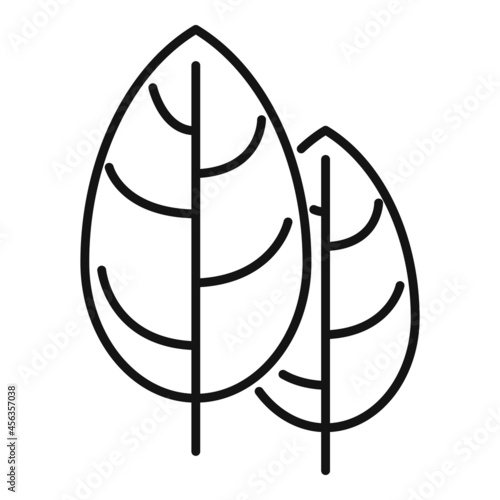 Basil spice icon outline vector. Cooking herb