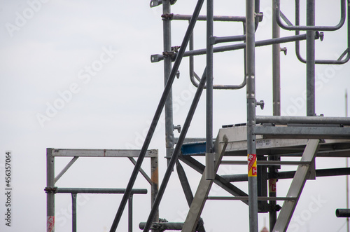 Scaffolding against a white background