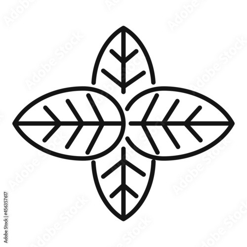 Basil spice leaf icon outline vector. Herb plant
