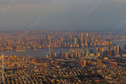 New York City skyline at dusk
